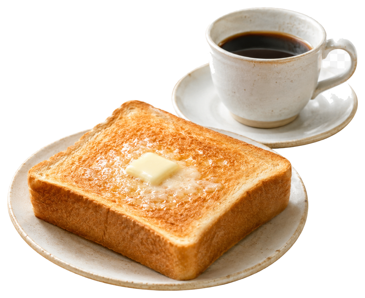 朝食のトーストとコーヒー